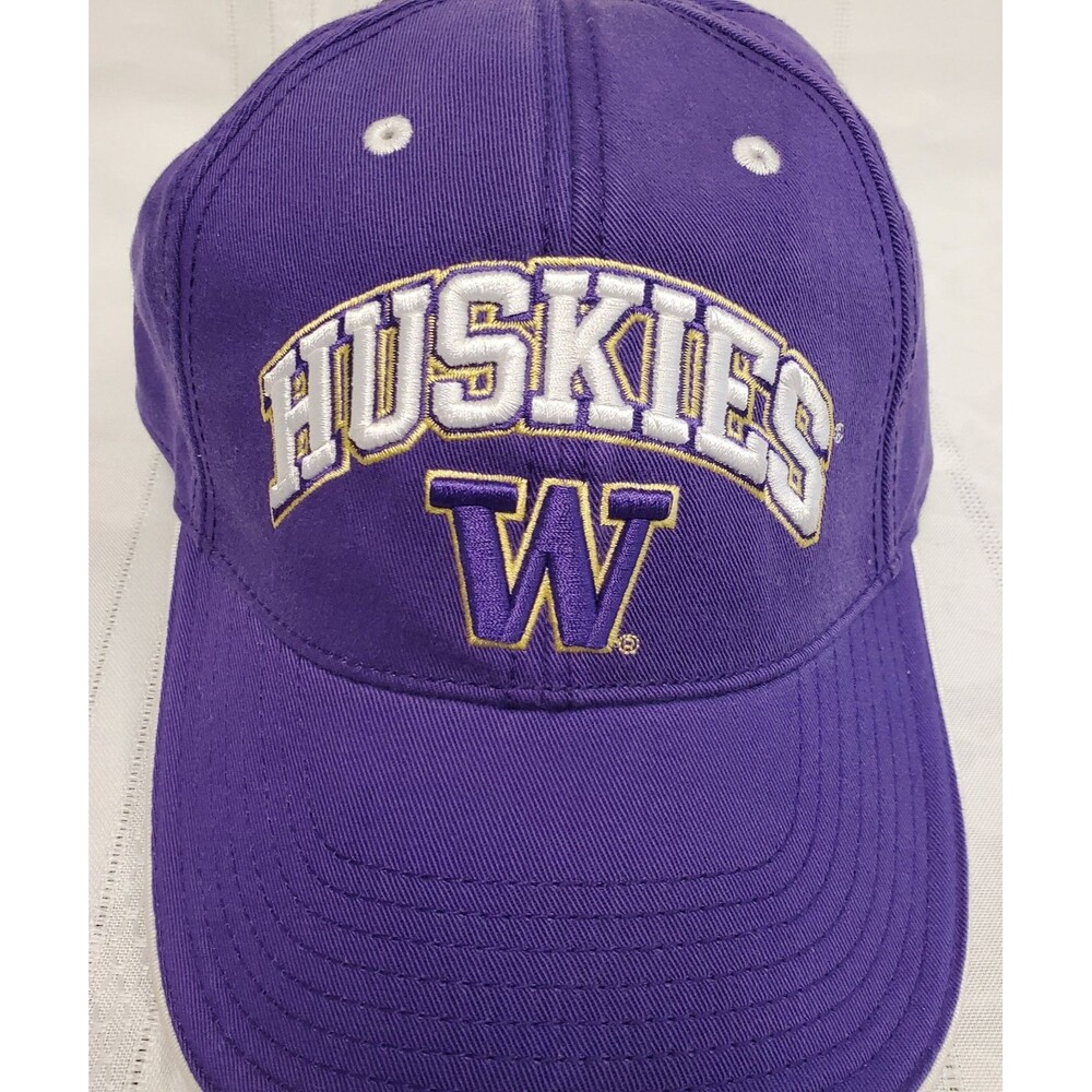Vintage Washington Huskies Cap Hat Purple Drew Pearson Hook & Loop Adjustable